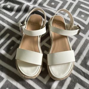 Women's Rianne Espadrille Ankle Strap Sandals - A New Day™ White Size 6